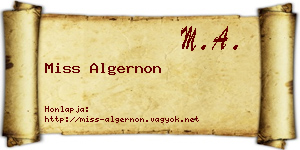 Miss Algernon névjegykártya